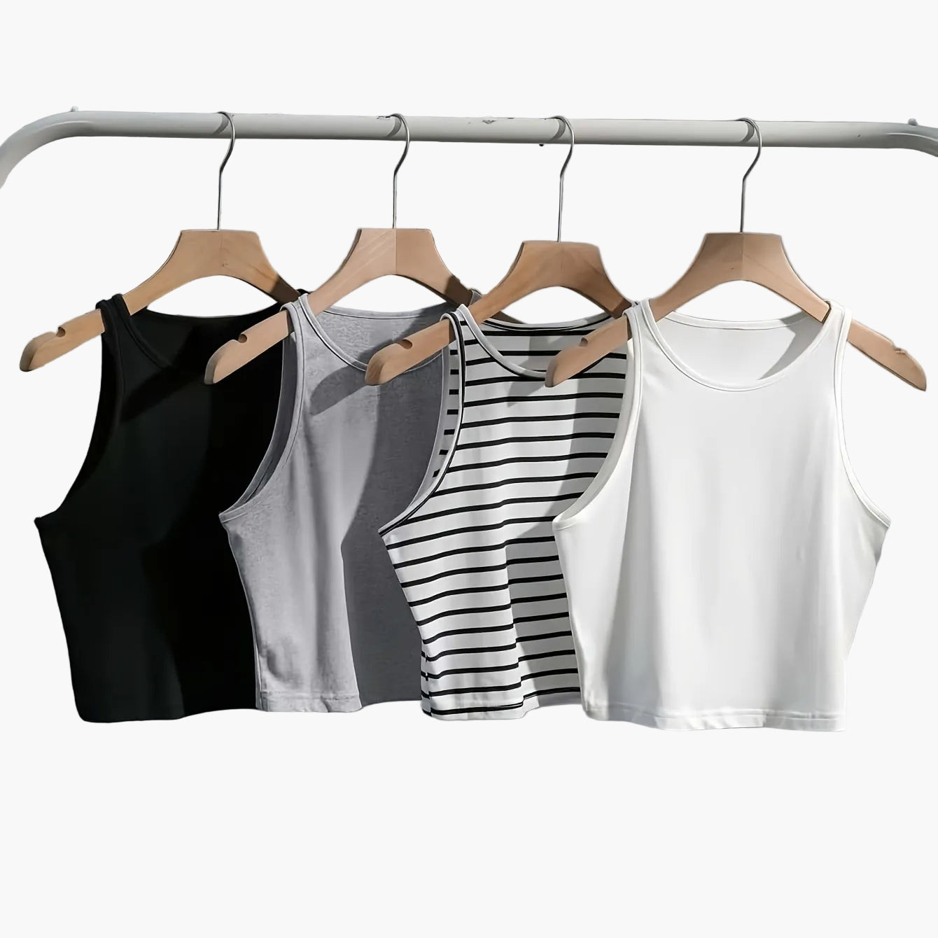Damlinne – Trendigt och Bekvämt Ribbade Crop Top för Vardag och Träning
