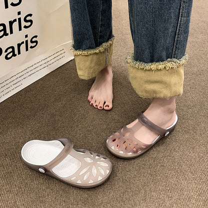 Dam Sandaler Bekväma Plattform T-strapsandaler för Sommar och Vardag