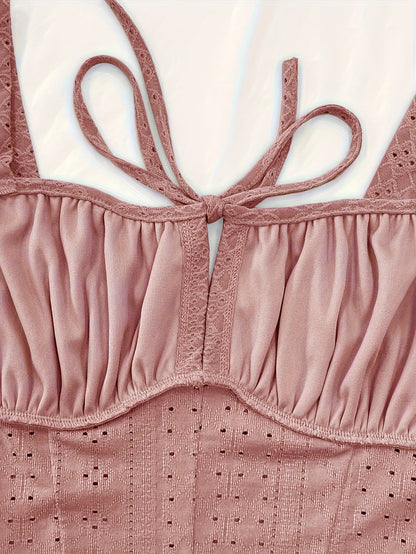 Dam Bustier Top med Knytning – Feminint och Trendigt Modeplagg för Vår och Sommar