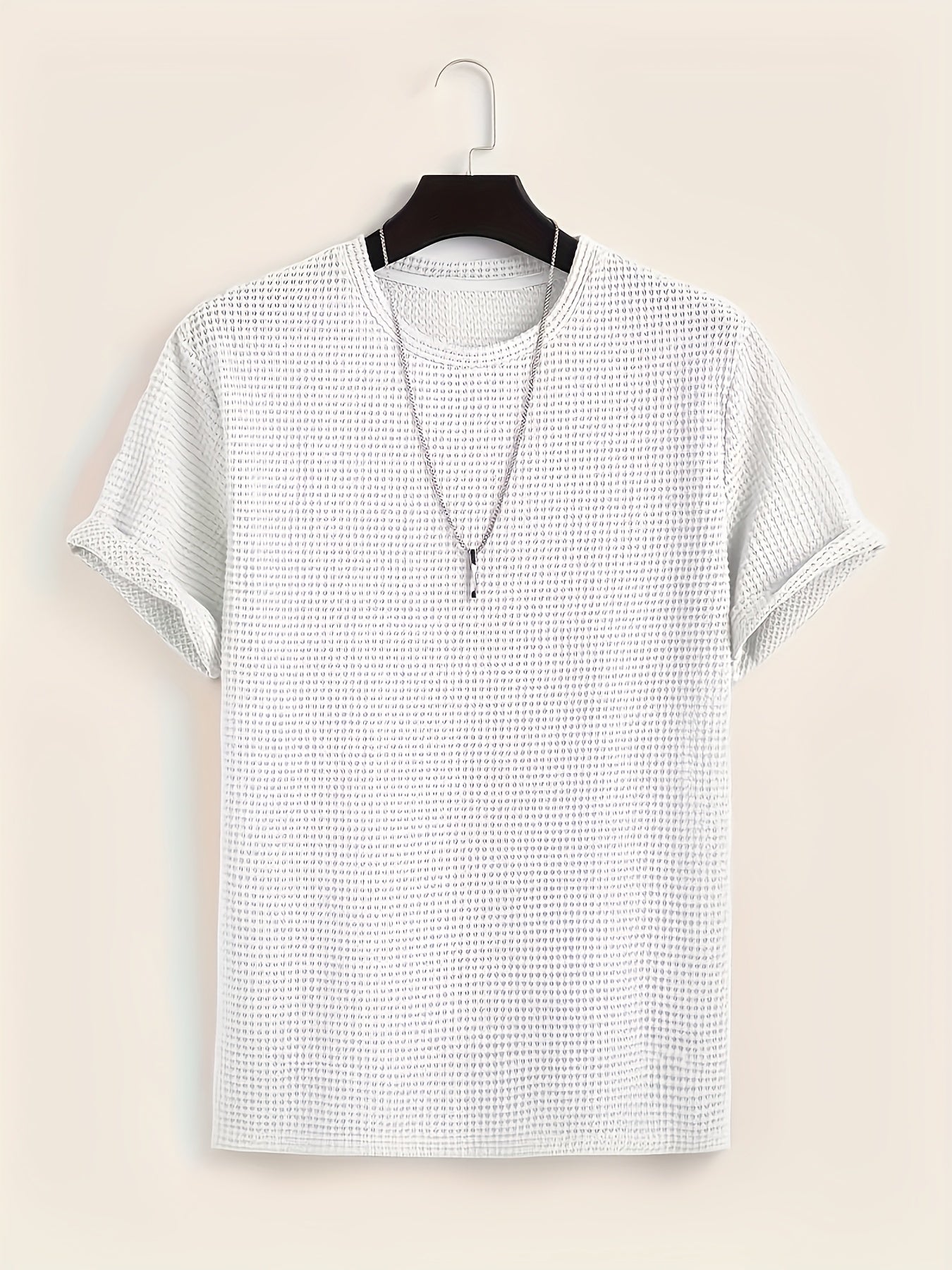 Herr T-shirt med modern nätstruktur och avslappnad passform – Perfekt för vardag och semester