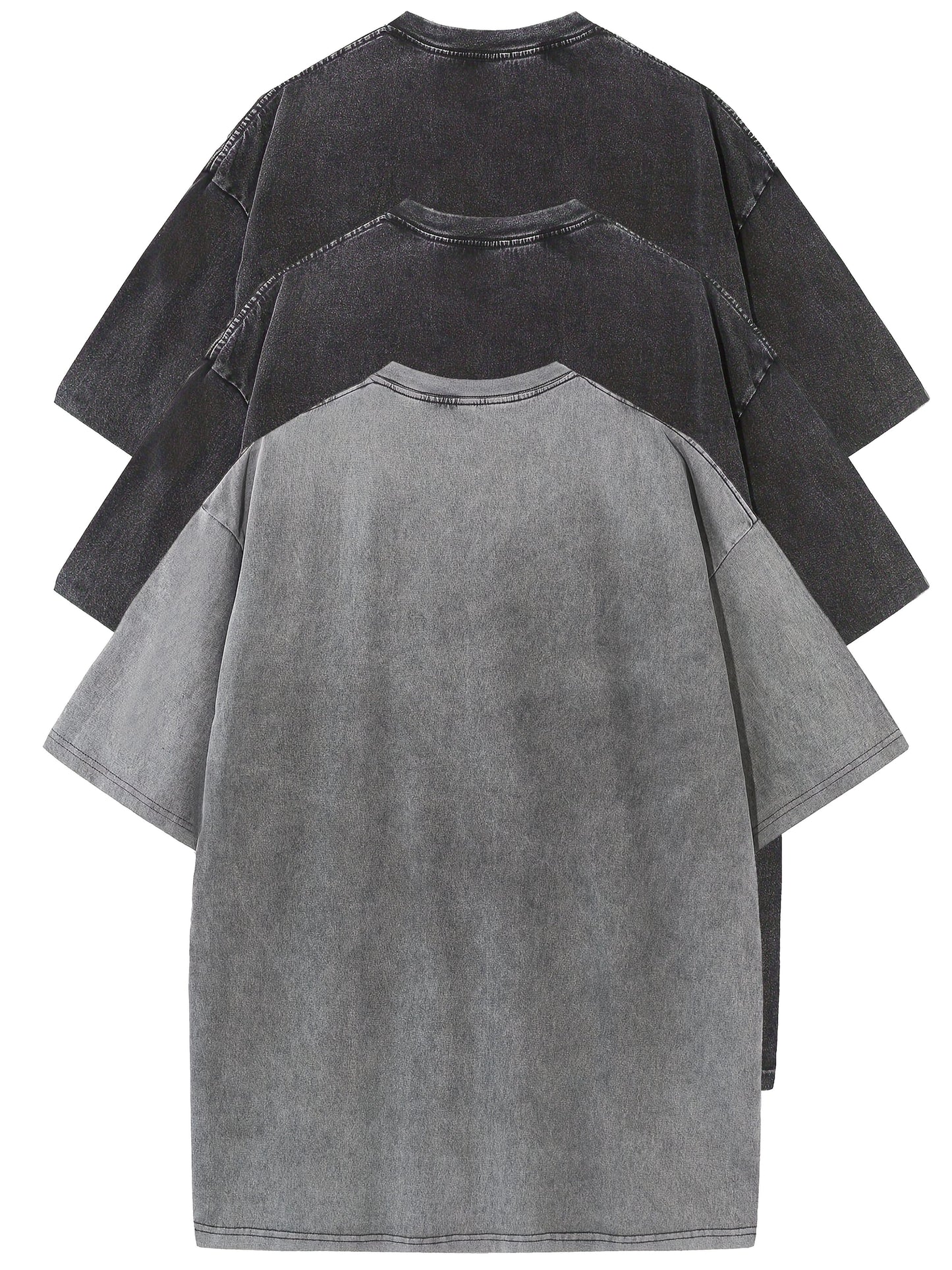 Herr T-shirt Oversize Vintage Look – Avslappnad Stil för Vardag och Fritid