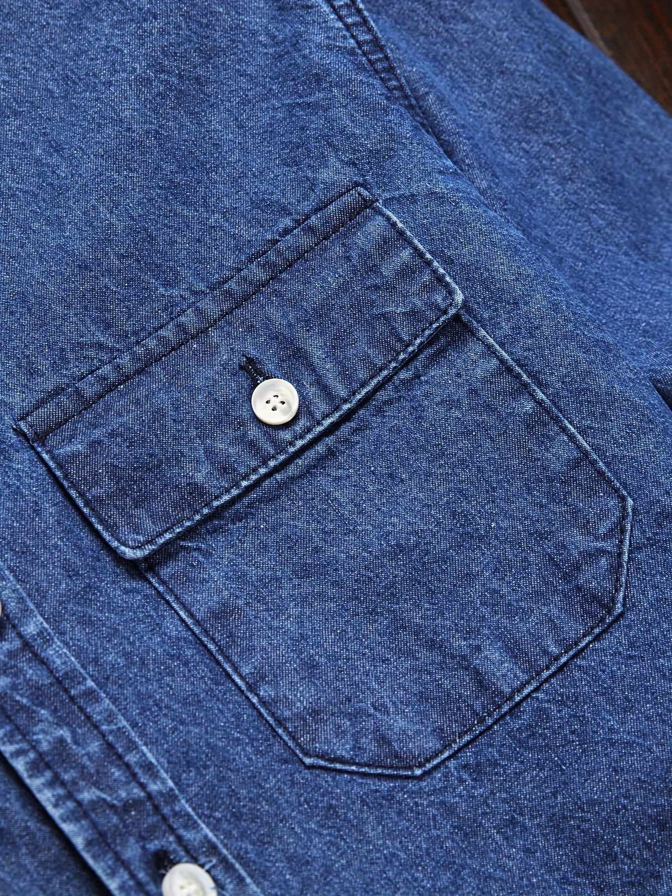 Herrskjorta Jeansstil – Klassisk Ledig Skjorta för Vardagsbruk och Helger