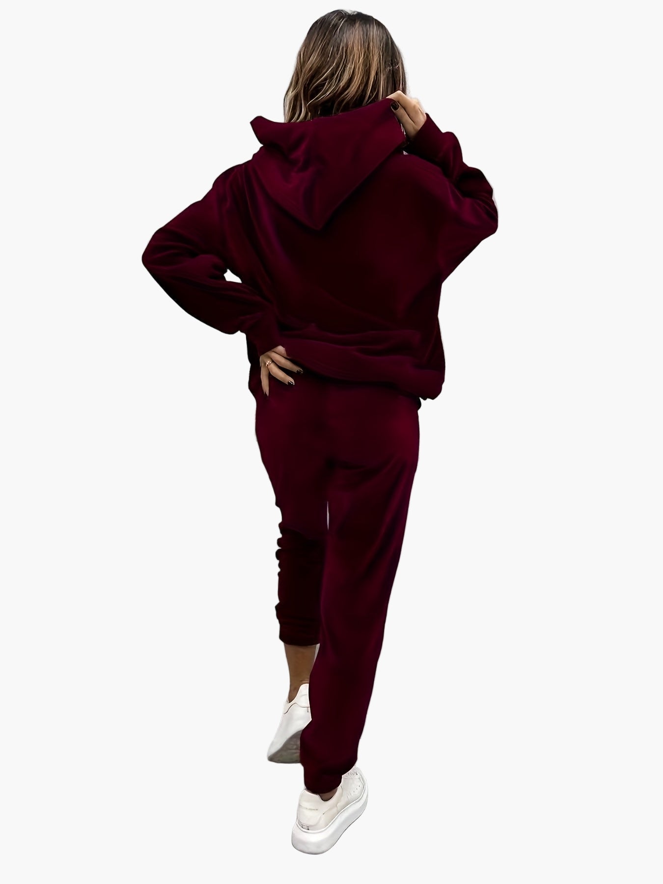 Damset Sportig Hoodie och Joggingbyxor – Vardagsoutfit med Trendig Design