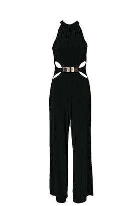 Amy – Långärmad Jumpsuit med Hög Hals och Utsvängda Byxor