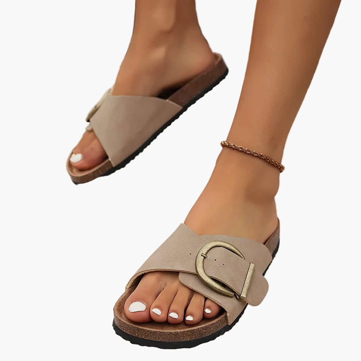 Damsandaler med bred spänne och ergonomisk fotbädd – Perfekta sommarsandaler för vardag och semester