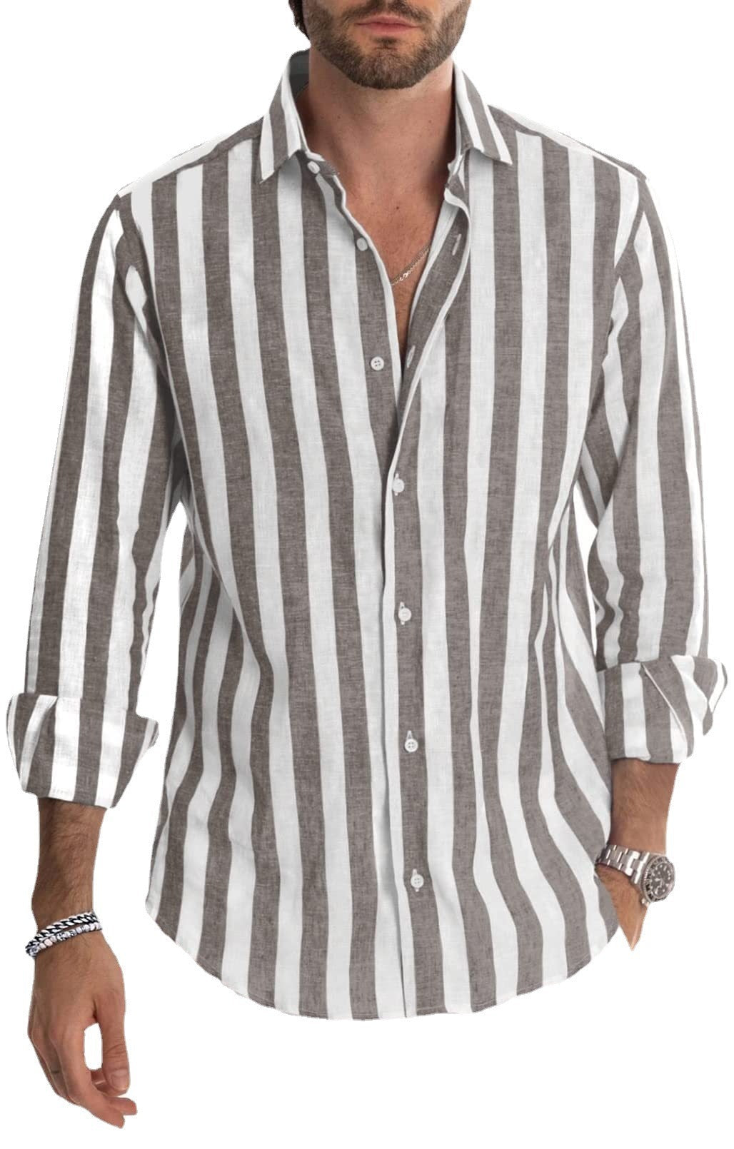 Elliott – T-shirt med polo-krage och ränder