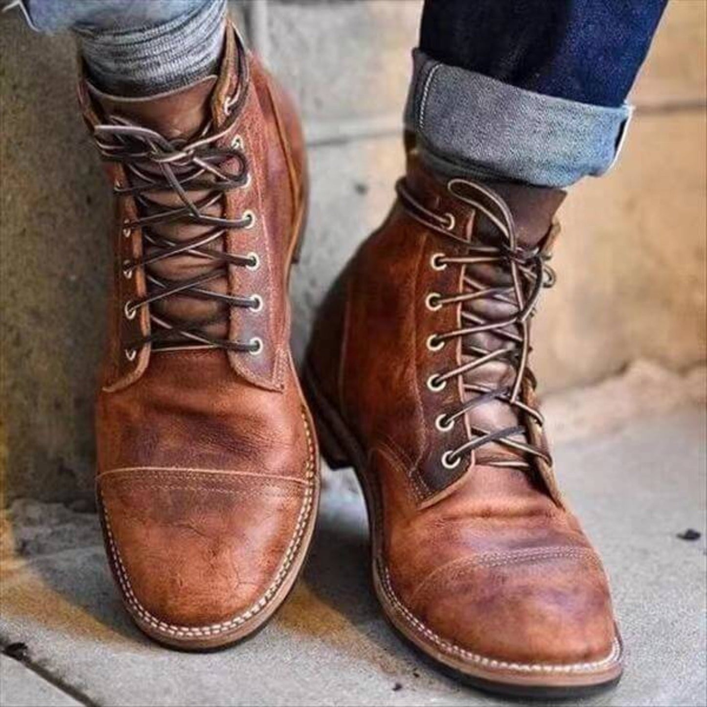 Herrkängor i konstläder – Klassisks boots för stil och komfort