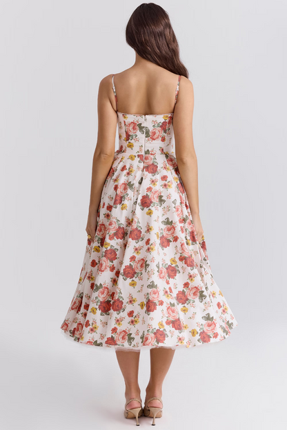 Damklänning Festklänning Elegant Vintage Stil Balklänning med Markerad Midja och Vid Kjol