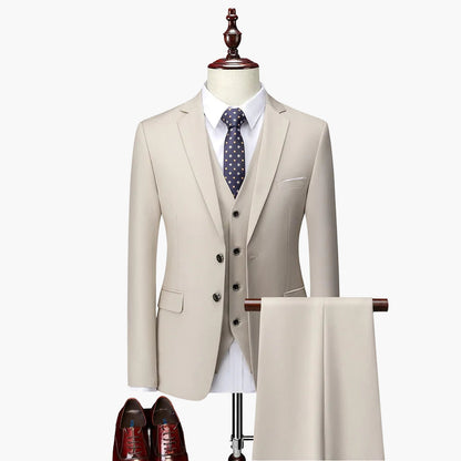 Herr Elegant 3-Delad Kostymset Slim Fit Formell Bröllop & Affär