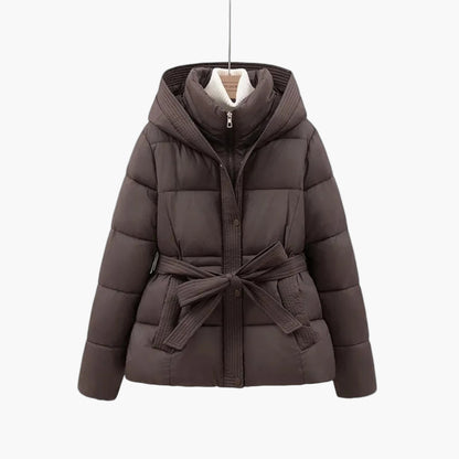 Dam Vinterjacka Parkas med Bälte – Elegant och Varm Kappa för Vardagsbruk