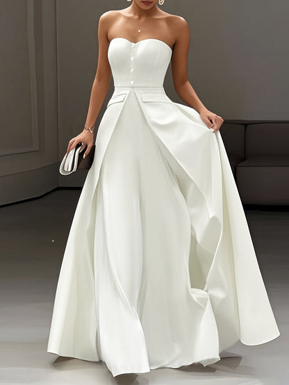 Dam Elegant Aftonklänning Bandeau Stil Fest och Gala