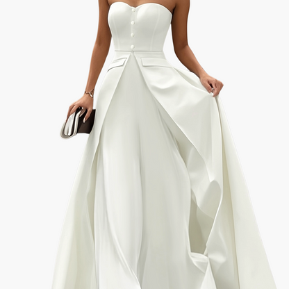 Dam Elegant Aftonklänning Bandeau Stil Fest och Gala