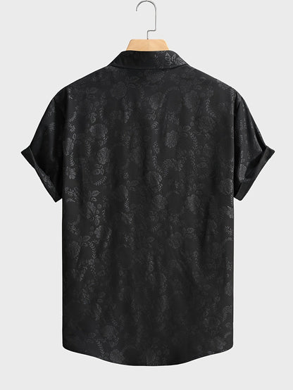 Herr Skjorta Kortärmad Blommig Mönster Casual Modern Stil