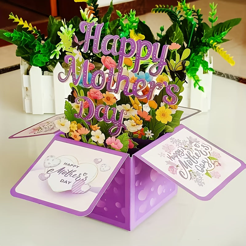 Pop-up 3D Blomsterkort för Mors dag – Dekorativt och minnesvärt gåvokort för kvinnor