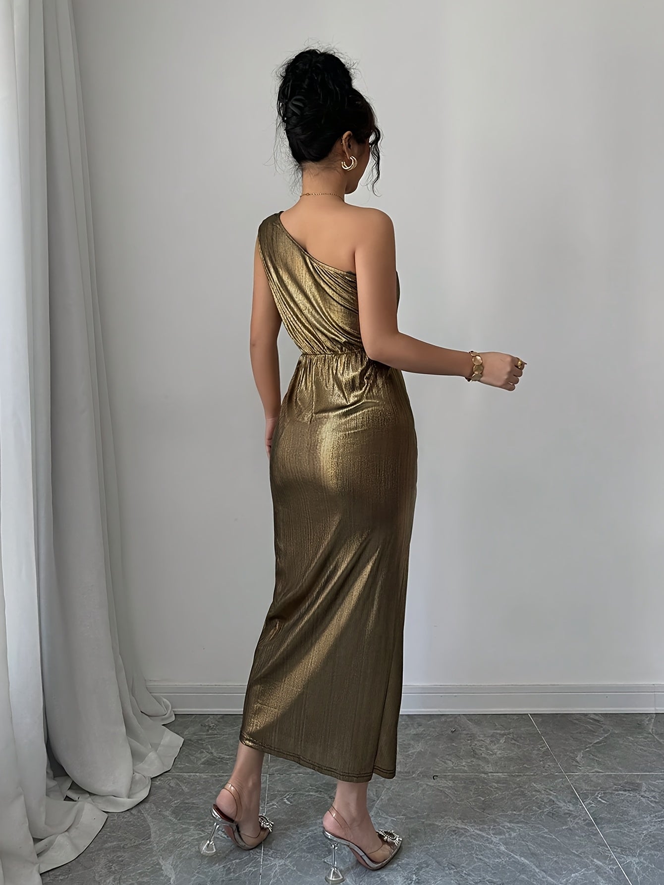 Damernas Asymmetriska Festklänning Bodycon Enaxlad Elegant För Kväll och Semester