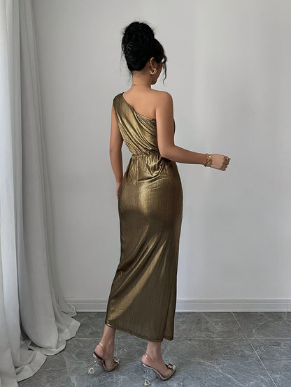 Damernas Asymmetriska Festklänning Bodycon Enaxlad Elegant För Kväll och Semester