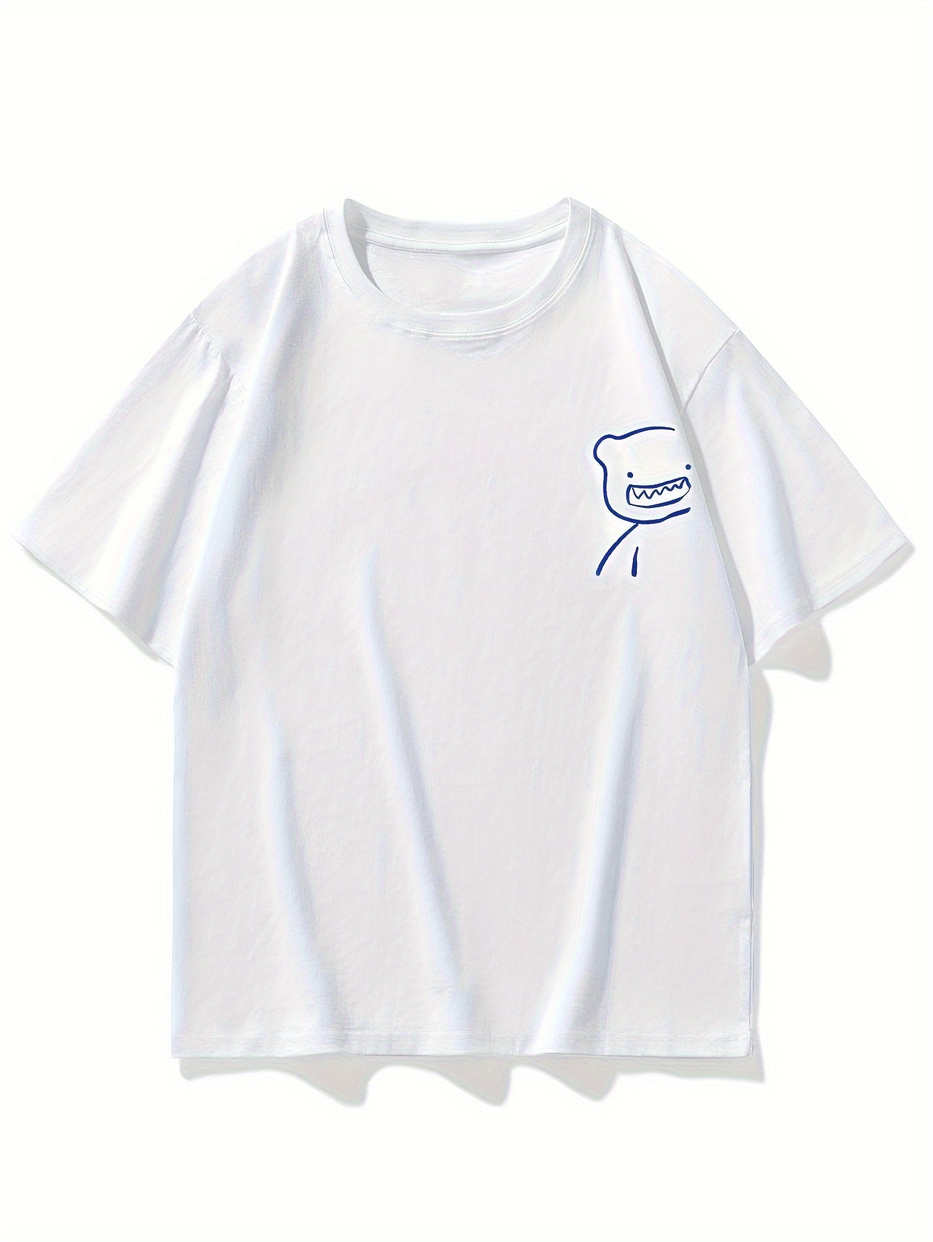 Herr T-shirt med konstnärligt björnmotiv och modern streetwear-stil