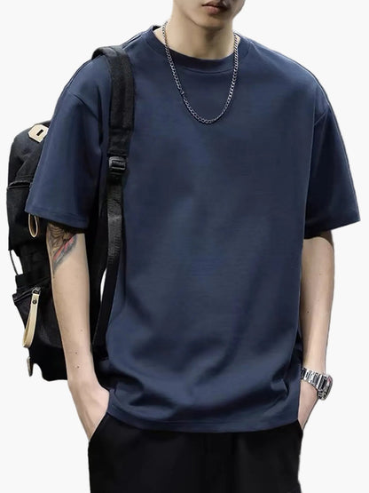 Herr T-shirt – Avslappnad Kortärmad Streetwear för Vardag och Fritid