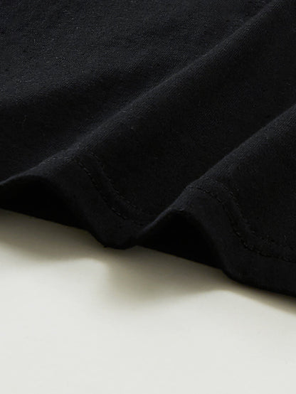 Herr T-shirt Streetwear Oversize med Tecknad Grafisk Design och Urban Stil
