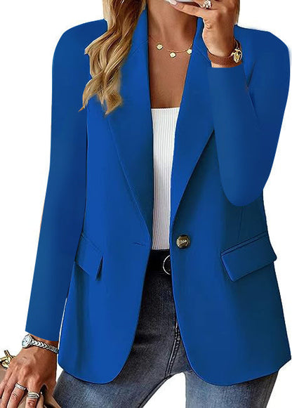 Melissa – Polyester Höst Långärmad Enfärgad Cardigan Liten Kostymjacka