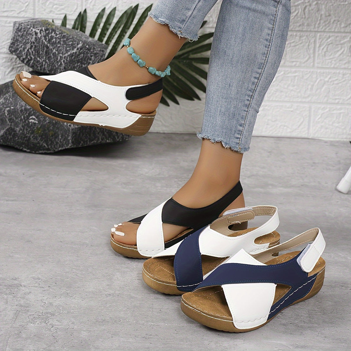Dam Sandaler Komfort Ortopediska Ergonomiska Skor för Dagligt Bruk och Promenader