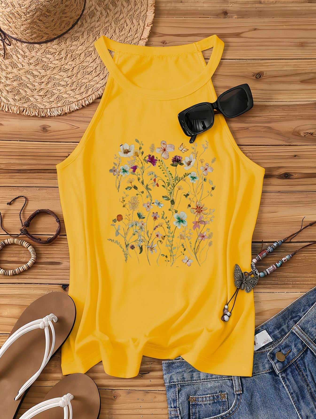 Damlinne med blommigt tryck – somrig casual stil för vardag och semester