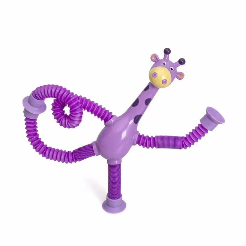 Barnleksak Giraff, Sugekopp & Teleskopisk Rör, Fidget Deformation, Pedagogisk Stressleksak