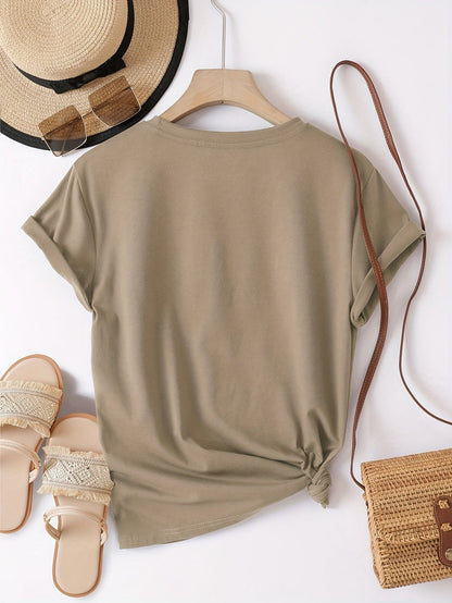 Dam T-shirt med tryck – Perfekt Oimponerad, Casual Stil, Vardagsanvändning