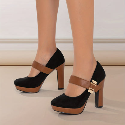 Dam Elegant Mary Jane Pumps med Hög Klack för Fest och Vardag