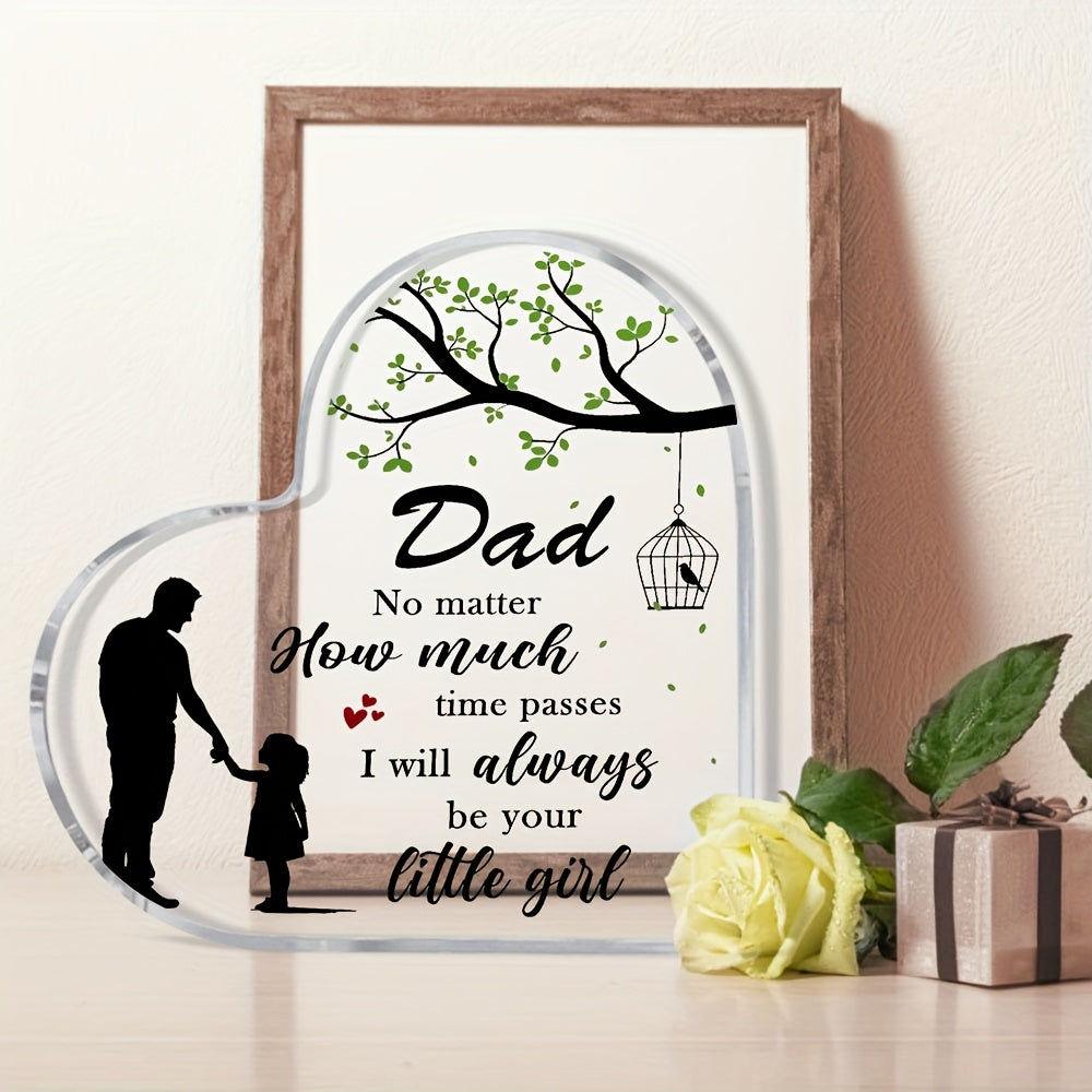 Present till Pappa – Hjärtformad Dekorplakett med Far och Dotter, Perfekt Personlig Gåva för Fars dag eller Födelsetag