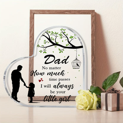 Present till Pappa – Hjärtformad Dekorplakett med Far och Dotter, Perfekt Personlig Gåva för Fars dag eller Födelsetag