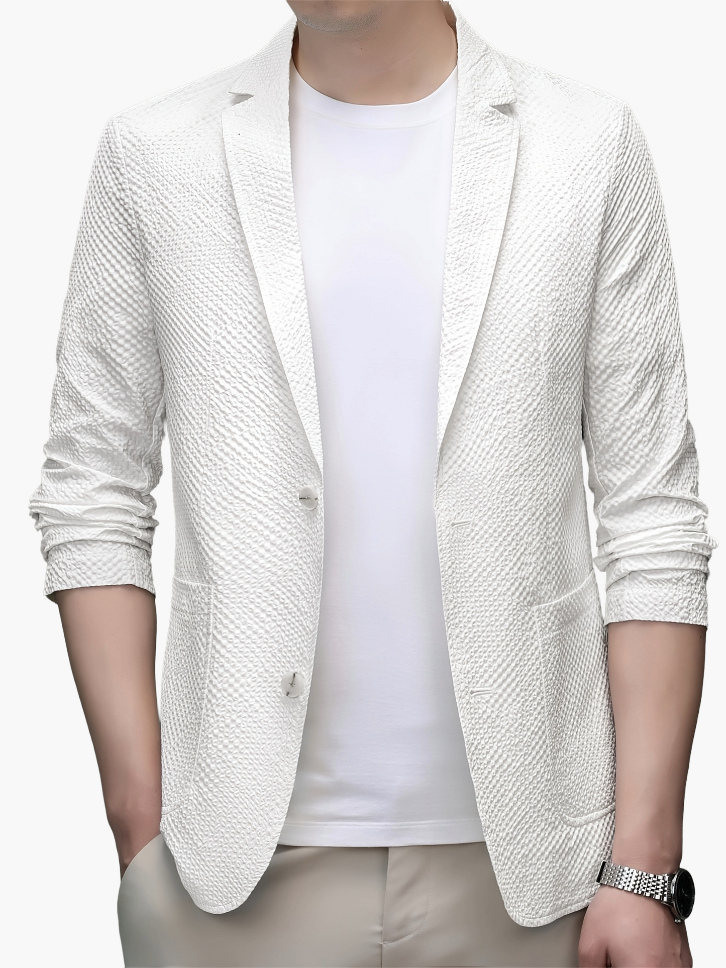 Herr Elegant Kavaj för Vår och Sommar – Modern Stil, Ledig och Formell Användning