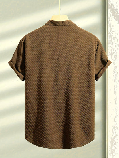 Herr Skjorta Kortärmad Casual Med T-shirt Layered Look, Perfekt För Sommar