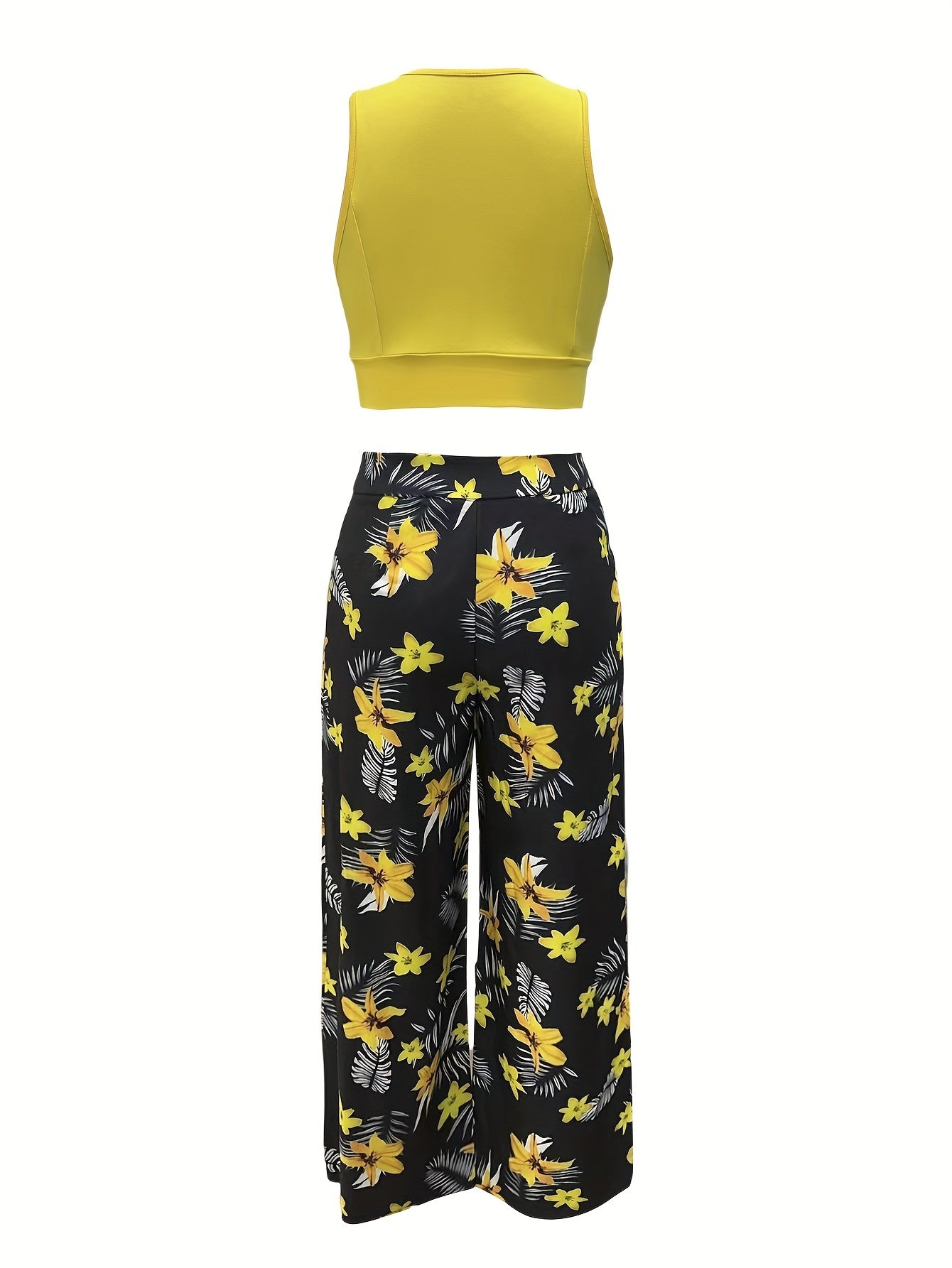 Dam Set med Utsvängd Kjol och Crop Top Elegant Sommarstil