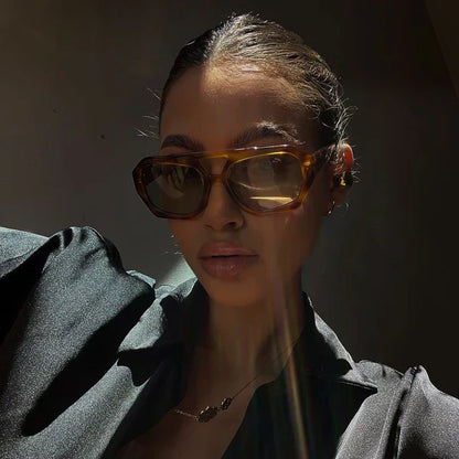 Dam Solglasögon Trendiga Fyrkantiga Fashion Accessoar Vår/Sommar
