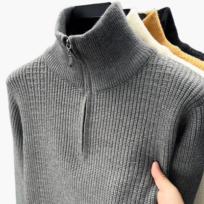 Damtröja med halv dragkedja – stickad, avslappnad och elegant