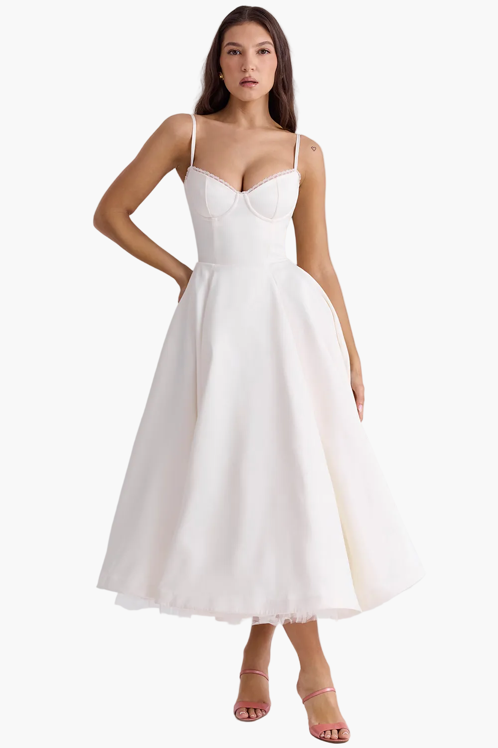 Damklänning Festklänning Elegant Vintage Stil Balklänning med Markerad Midja och Vid Kjol