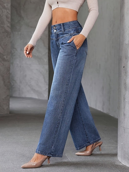 Dam Vida Byxor Hög Midja Vida Ben Casual Stil