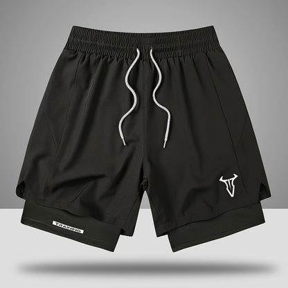 Herr Träningsshorts Sport Regular Fit med Fickor och Geometriskt Mönster