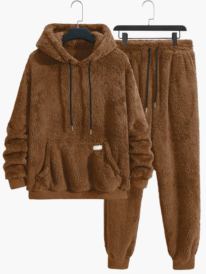 Herrarnas mysiga tvådelade lounge-set med huva – avslappnad höst/vinter-outfit