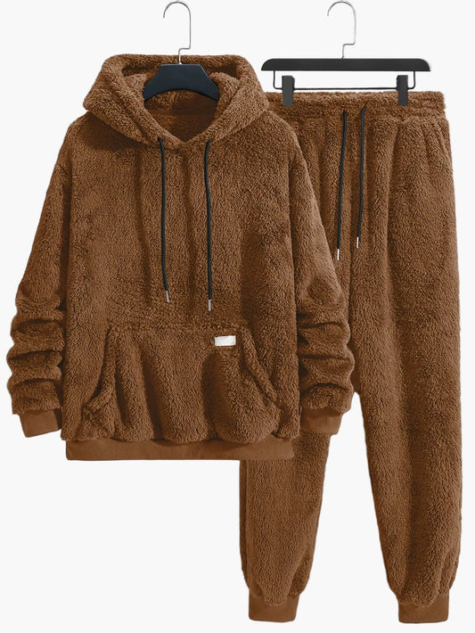 Herrarnas mysiga tvådelade lounge-set med huva – avslappnad höst/vinter-outfit