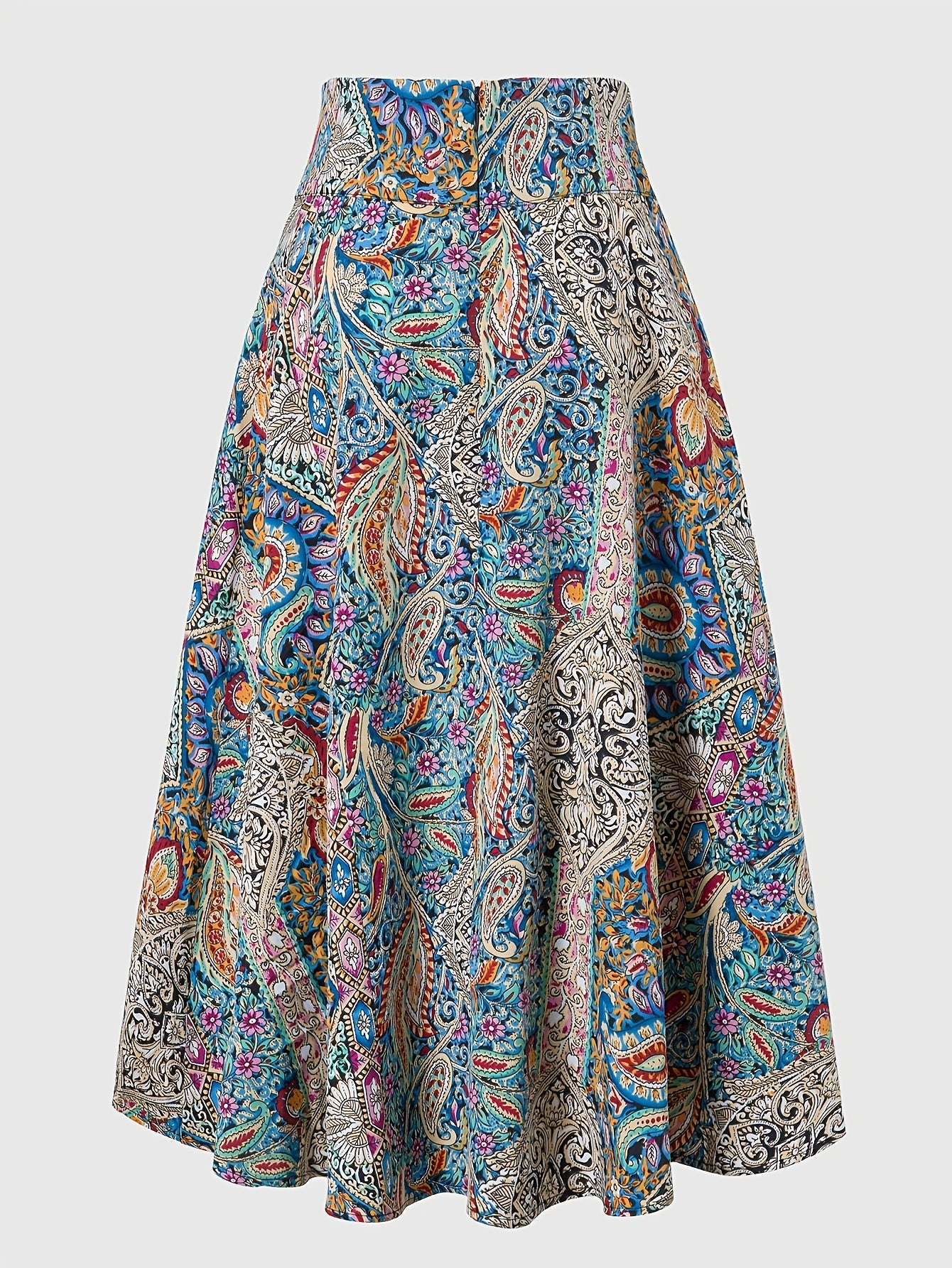 Damkjol Elegant Midilång med Bohemisk Stil för Vår och Sommar