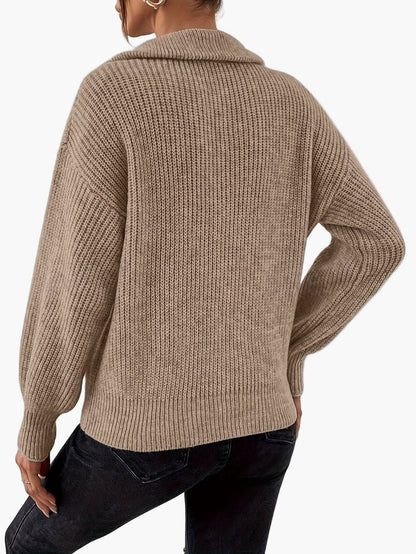 Damtröja med dragkedja och elegant stil för vardagsbruk