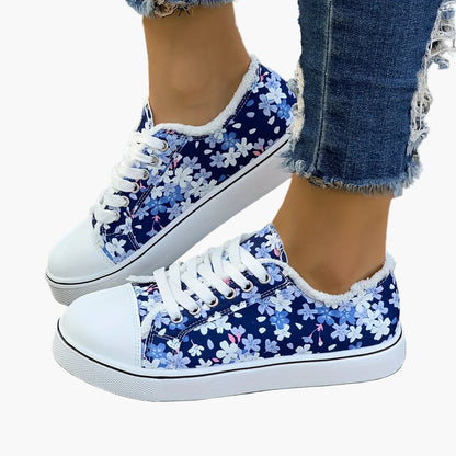 Dam Sneakers Blommiga Vardagsskor Trendig Fritidssko