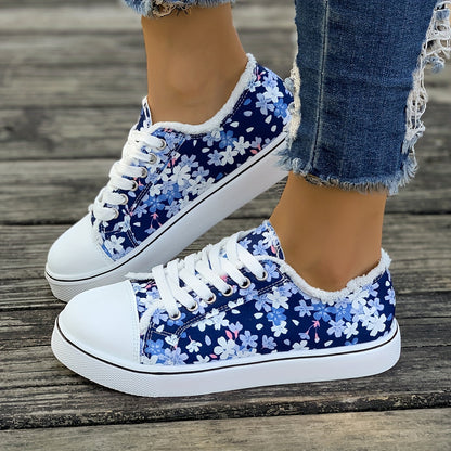 Dam Sneakers Blommiga Vardagsskor Trendig Fritidssko