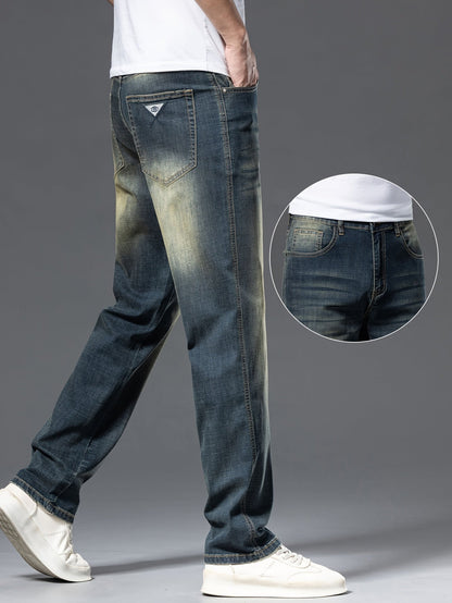 Herrjeans raka ben avslappnad stil för vardag och fritid