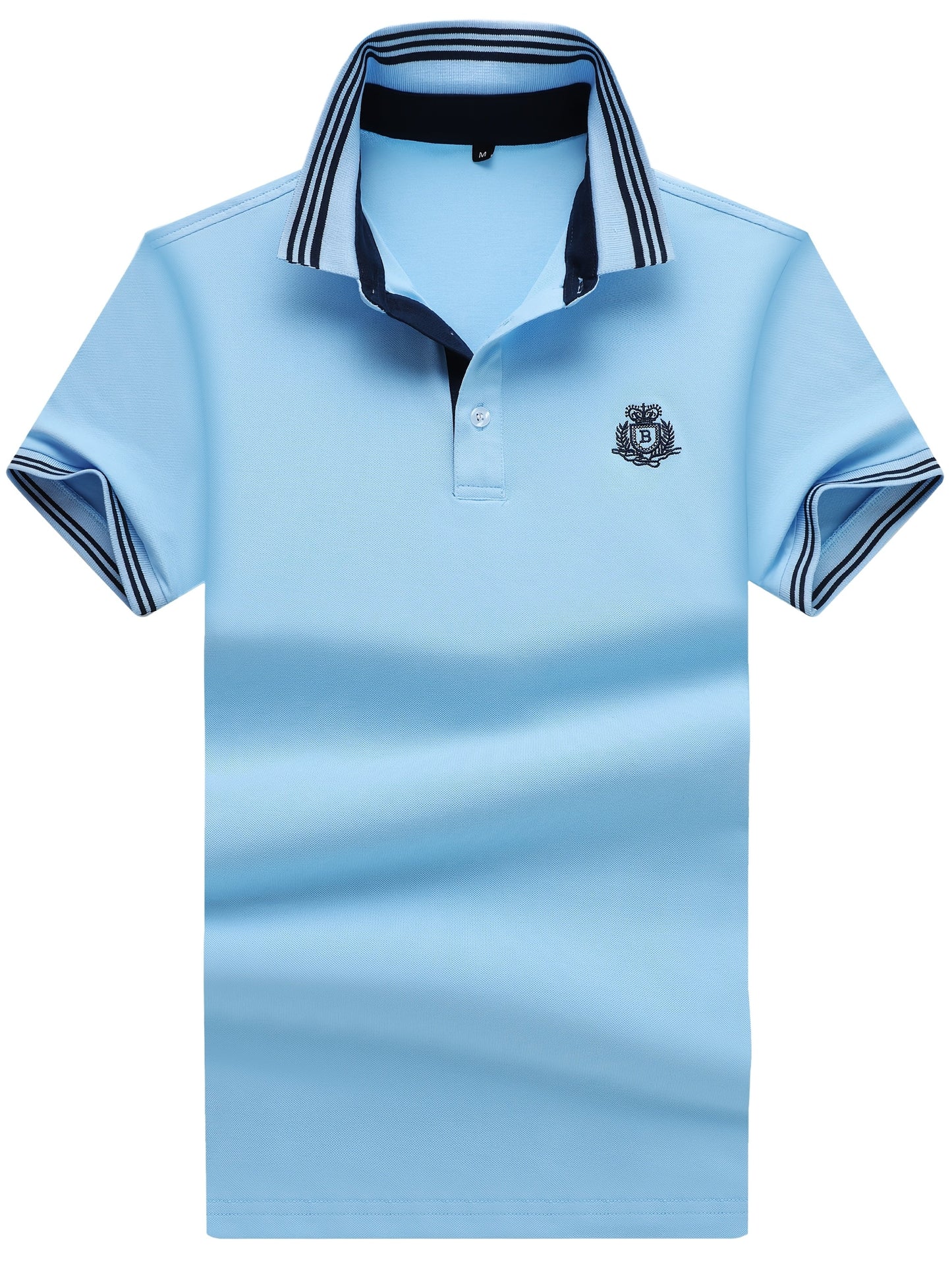 Herr Pikétröja med Sportig Klassikerstil och Broderad Bröstlogotyp – Perfekt för Fritid och Golf