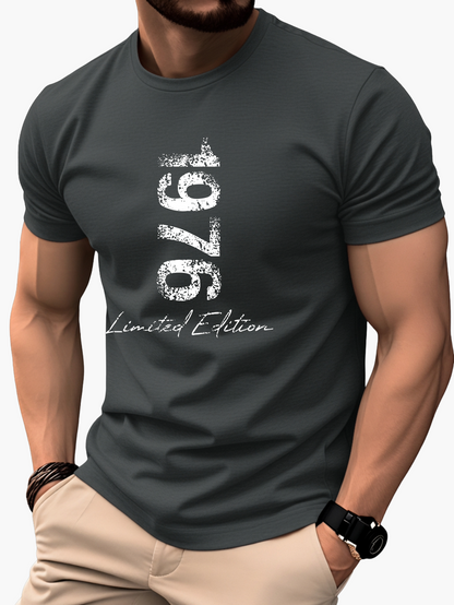 Herr T-shirt 1976 Limited Edition Retro Stil – Casual Trendig Kortärmad