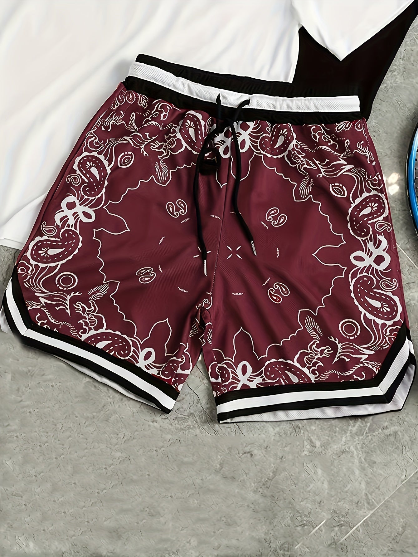 Herr Basketballshorts Streetwear Paisleymönster Sport och Fritid
