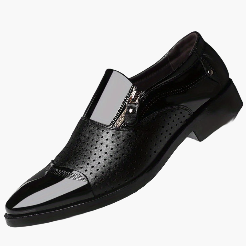Herr Elegant Affärssko Slip-On med Dragkedja – Klassisk Formell Skostil